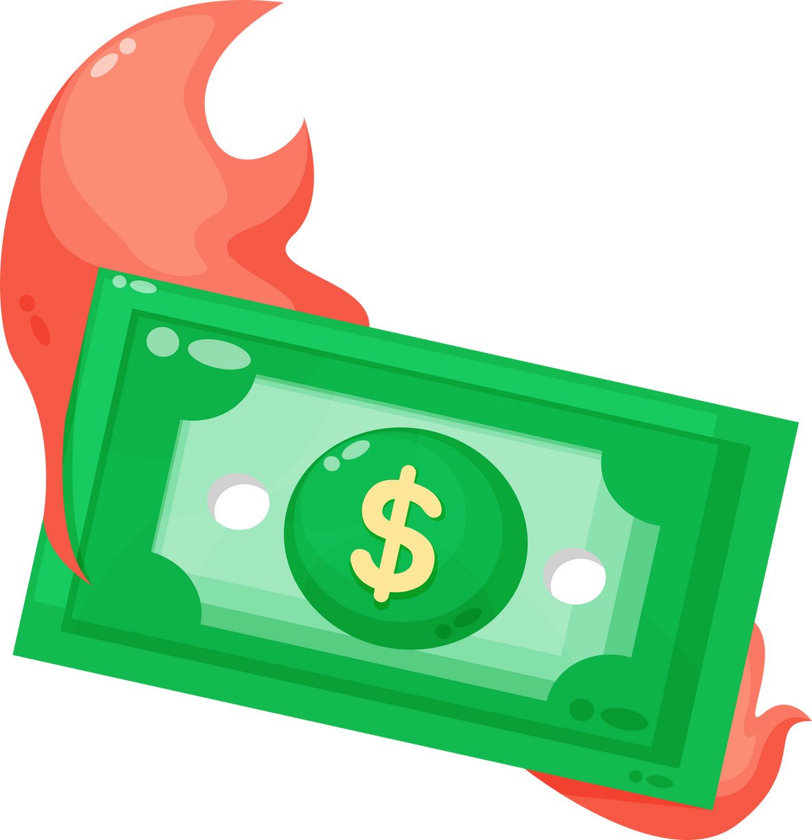 Dollar money cash burn in fire